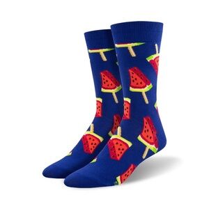 SockSmith Men’s Blue Watermelon Patterned Crew Socks OSFM NWT